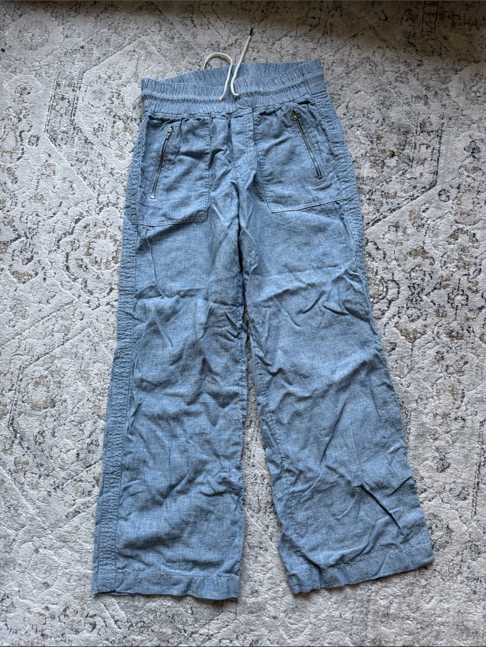 Athleta Wide-Leg Drawstring Pants in Light Blue